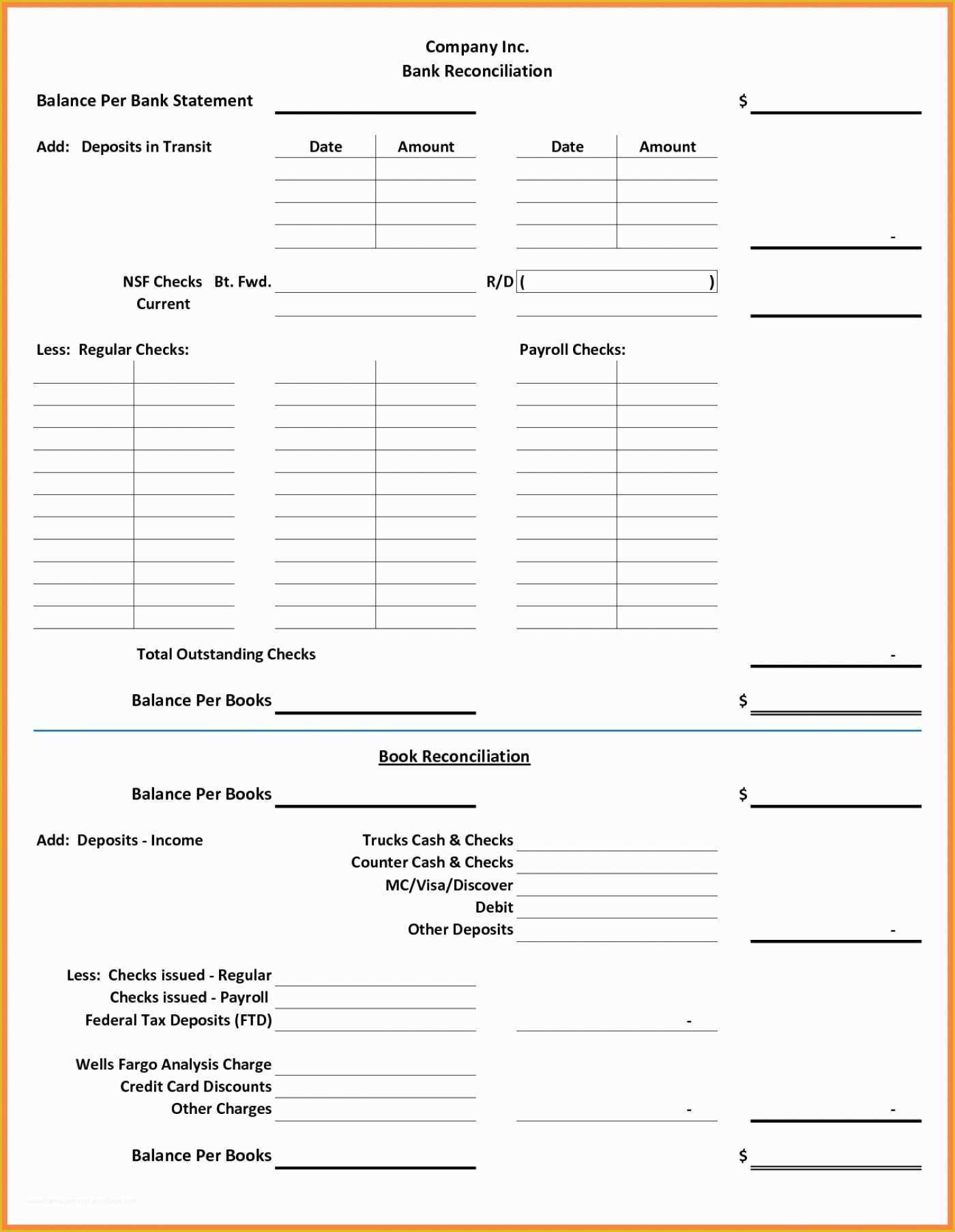 Bank Reconciliation Template Excel Free Download Of Bank Reconciliation