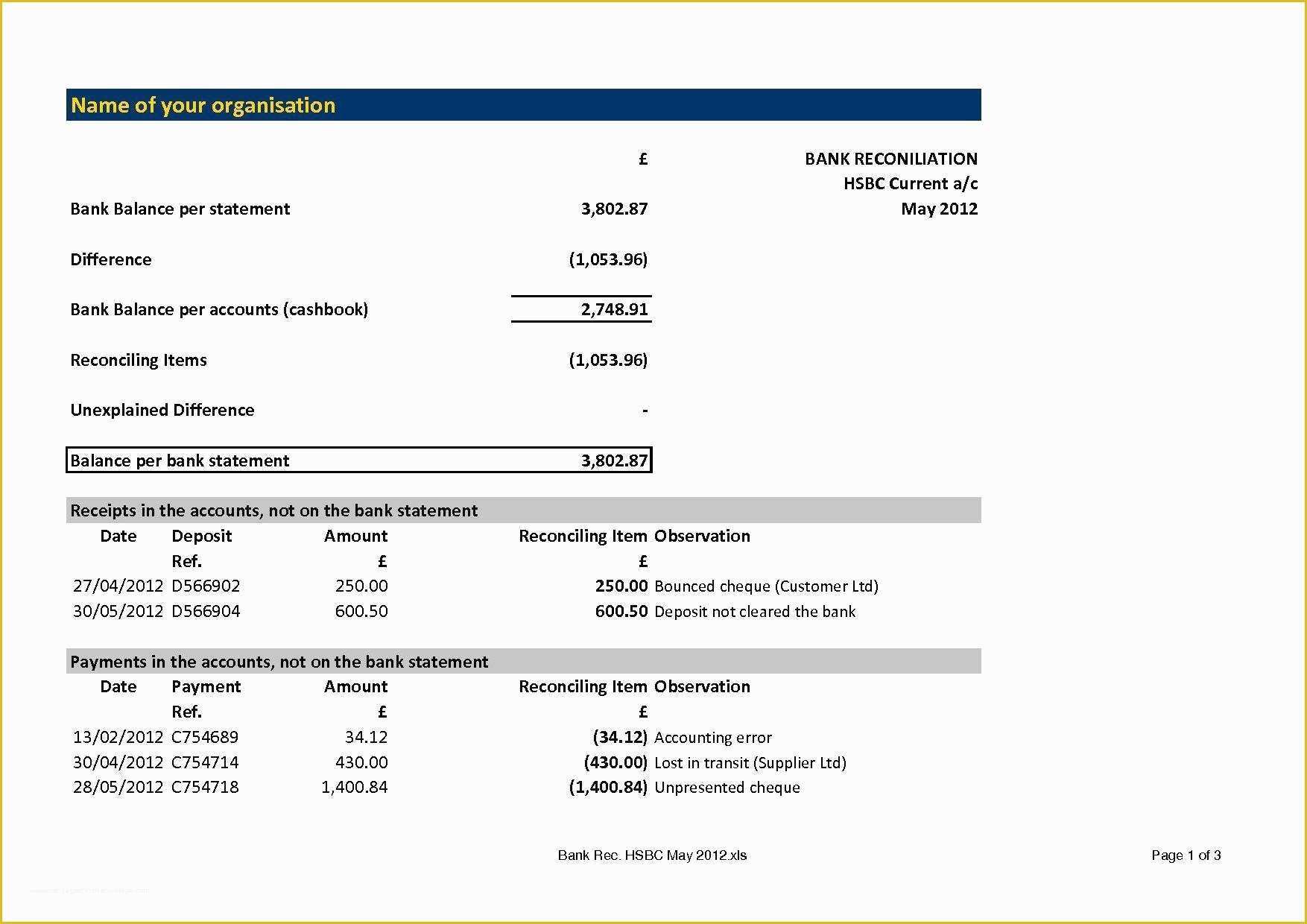 Bank Reconciliation Template Excel Free Download Of Bank Reconciliation Pro Excel