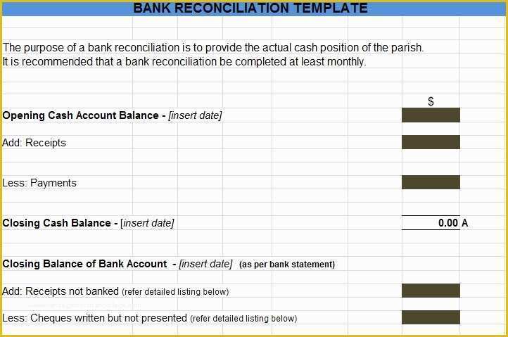 Bank Reconciliation Template Excel Free Download Of Bank Reconciliation Template