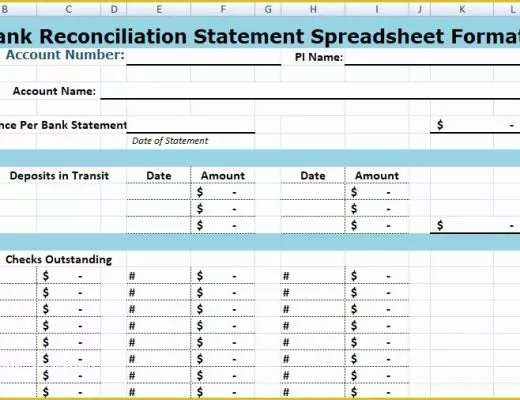 Bank Reconciliation Template Excel Free Download Of Download Bank Reconciliation Statement Spreadsheet format