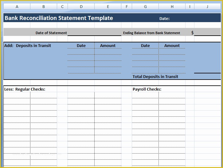 Bank Reconciliation Template Excel Free Download Of Download Bank Reconciliation Statement Template Project