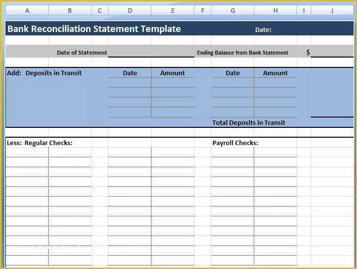 Bank Reconciliation Template Excel Free Download Of Download Bank Reconciliation Statement Template Project