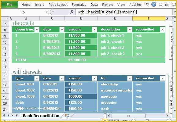 Bank Reconciliation Template Excel Free Download Of Monthly Bank Reconciliation Template for Excel