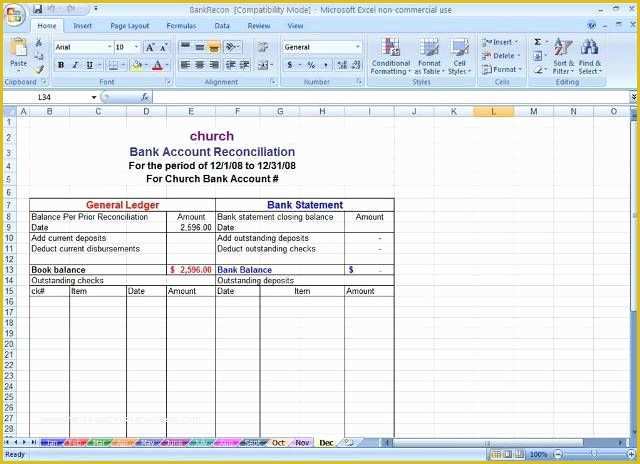 Bank Reconciliation Template Excel Free Download Of Sample Bank Reconciliation Statement format