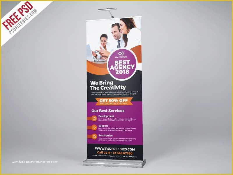 Banner Design Templates In Photoshop Free Download Of Free Psd Professional Agency Roll Up Banner Psd Template