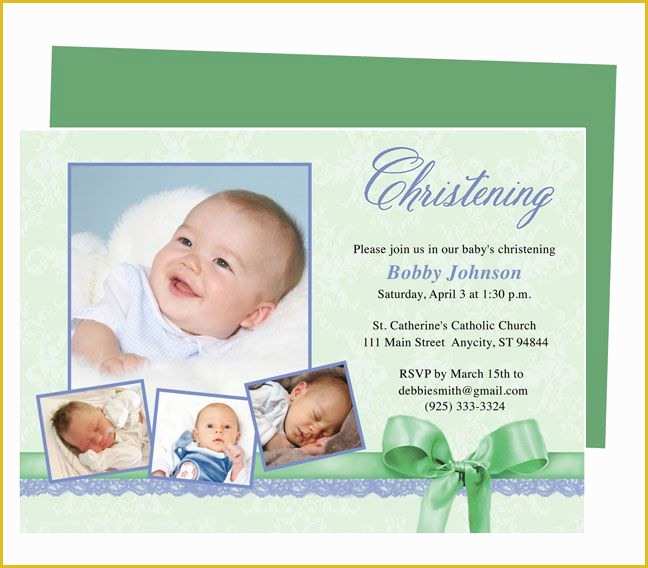 Baptism Card Template Free Of 21 Best Printable Baby Baptism and Christening Invitations
