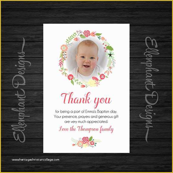 Baptism Card Template Free Of 22 Christening Thank You Cards Ai Psd 