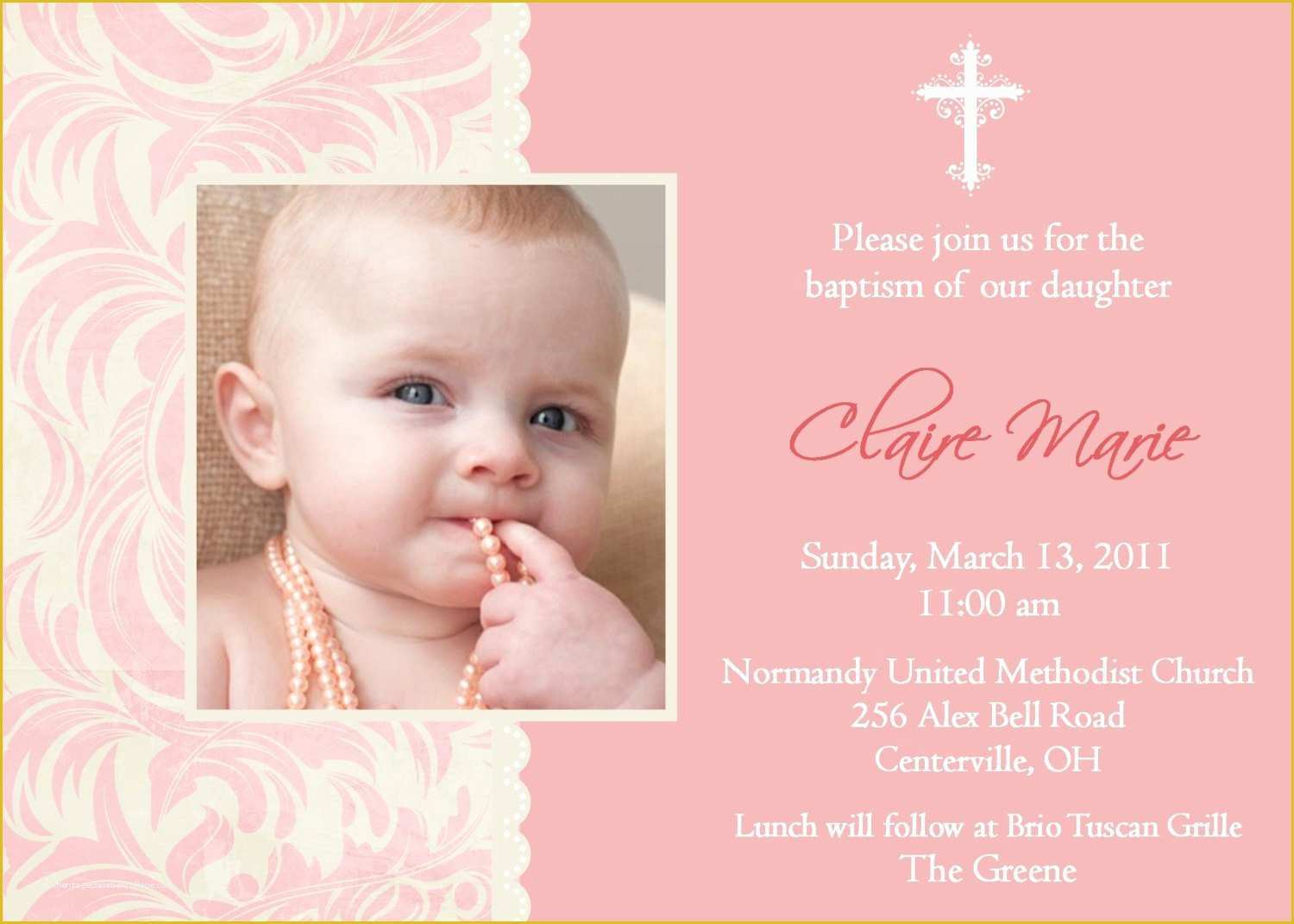 Baptism Card Template Free Of Baptism Invitation Card Baptism Invitation Card