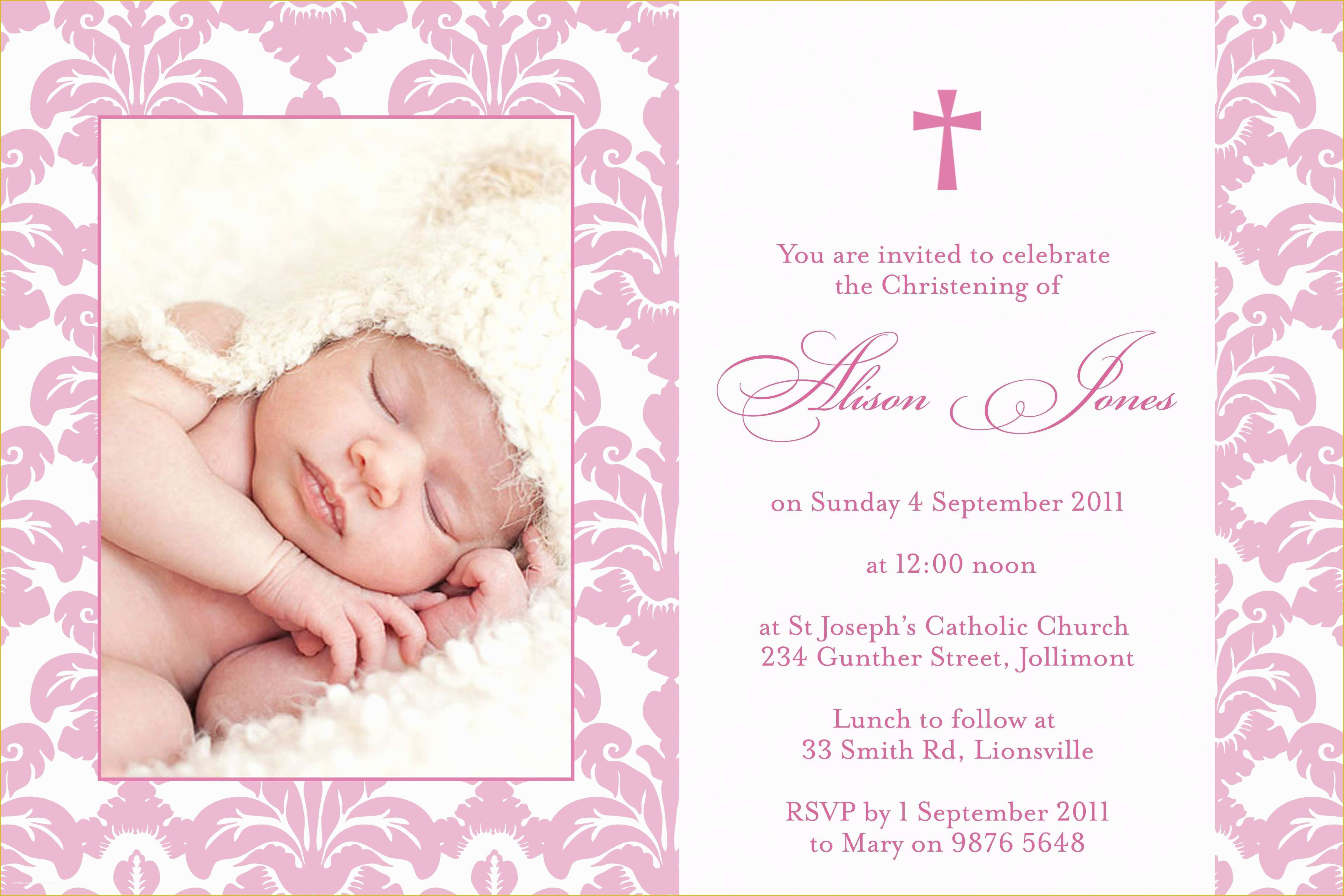 Baptism Card Template Free Of Baptism Invitation Christening Invitation New