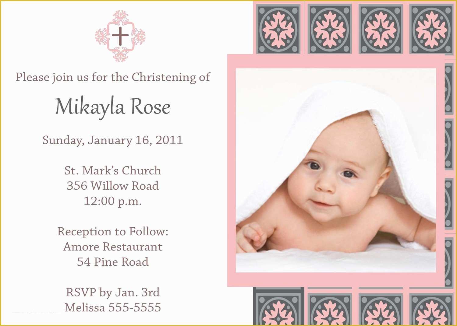 Baptism Card Template Free Of Baptism Invitation Template Baptismal Invitation