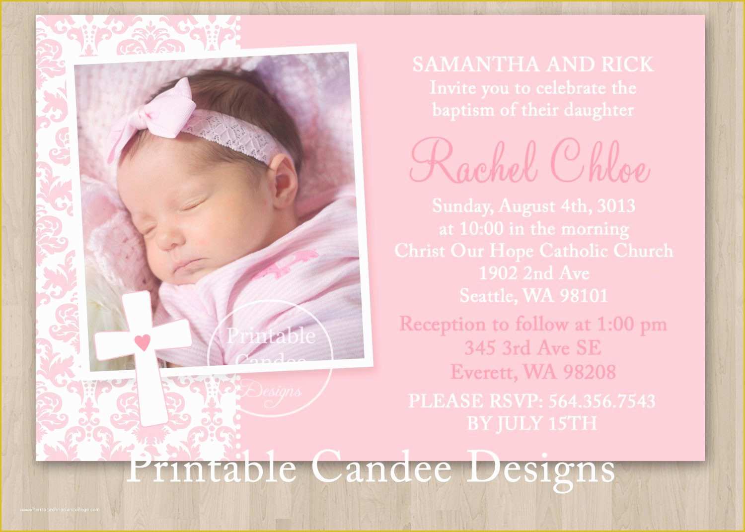 Baptism Card Template Free Of Baptism Invitation Wording Baptism Invitation Wording