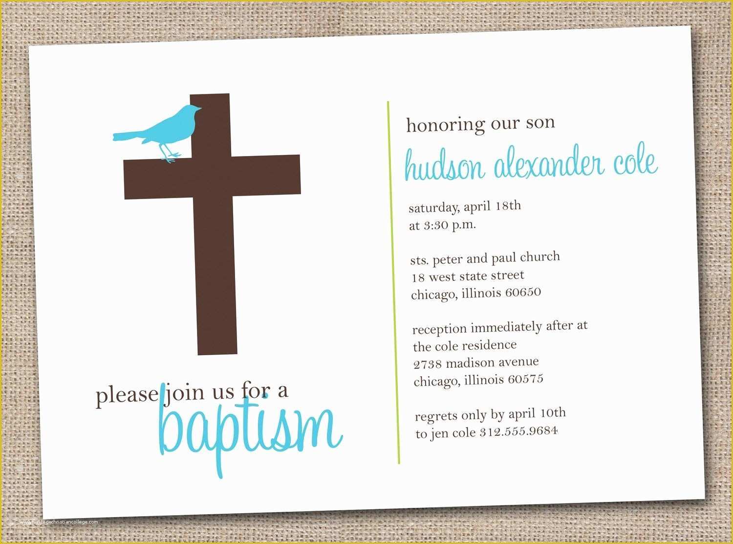 Baptism Card Template Free Of Baptism Invitations