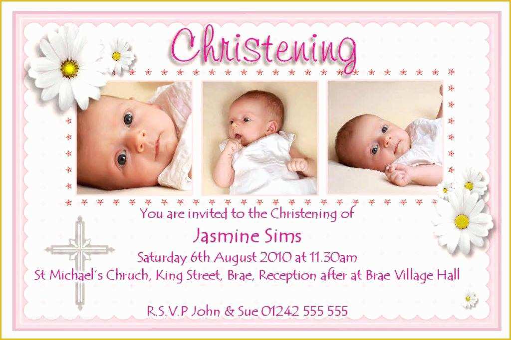 Baptism Card Template Free Of Christening Thank You Card Template Baptism Invitation