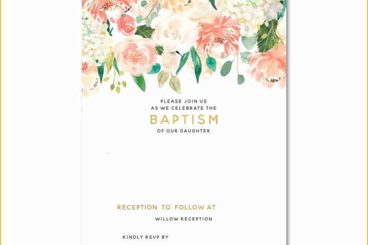 Baptism Card Template Free Of Free Free Template Free Floral Baptism Invitation Template