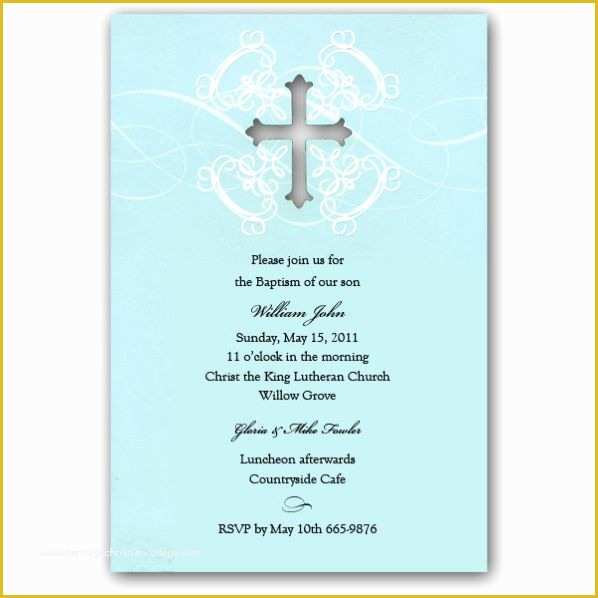 Baptism Card Template Free Of Free Print Baptism Invitation