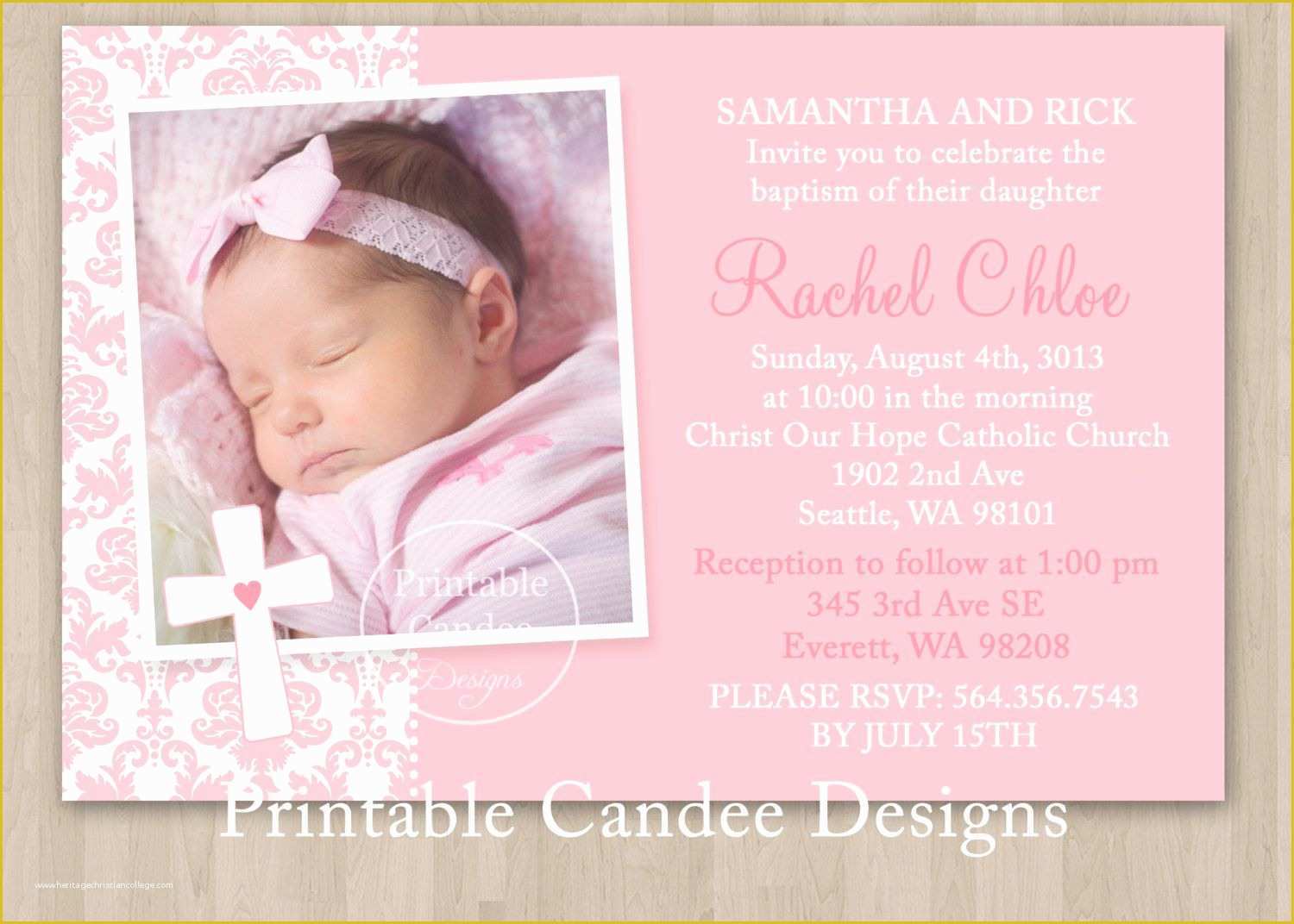 Baptism Card Template Free Of Free Printable Baptism Invitations