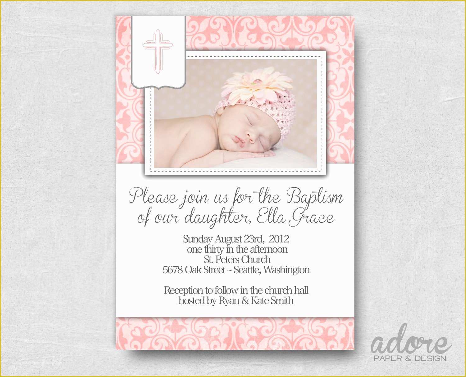 Baptism Card Template Free Of Free Printable Christening Invitations Cards