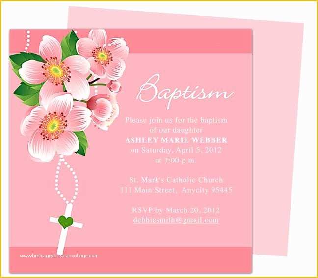 Baptism Invitation Template Free Download Of Free Baptism Invitation