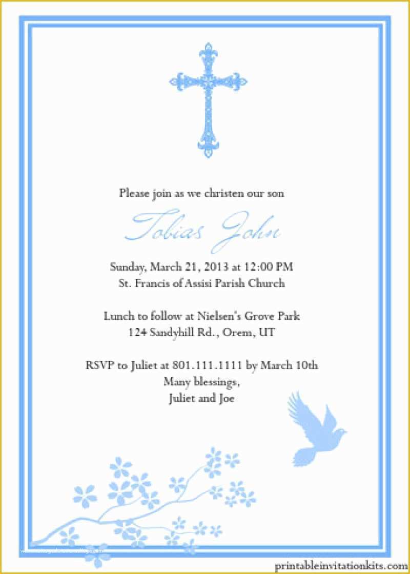 Baptism Invitation Template Free Download Of Free Printable Baptism Invitations Templates
