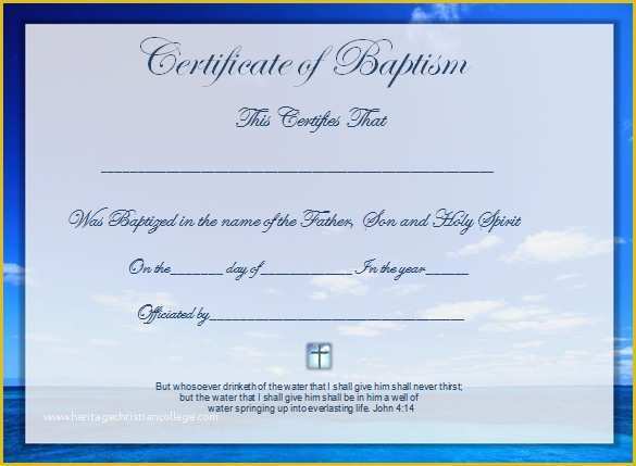 Baptism Template Free Download Of Word Certificate Template 49 Free Download Samples