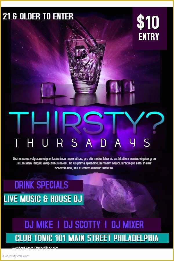 Bar Flyer Templates Free Of Bar Thirsty Thursday Flyer Template On the Image to