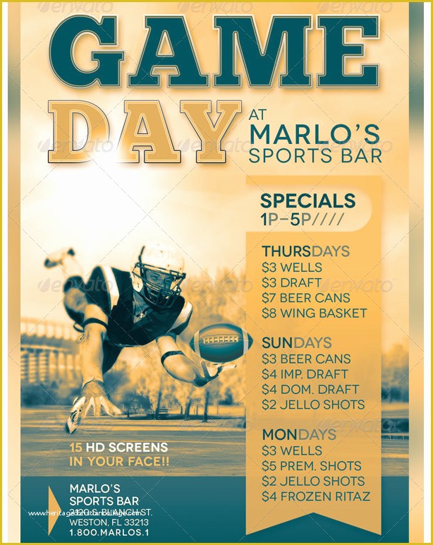 Bar Flyer Templates Free Of Game Day Sports Bar Flyer Template Party Templates and