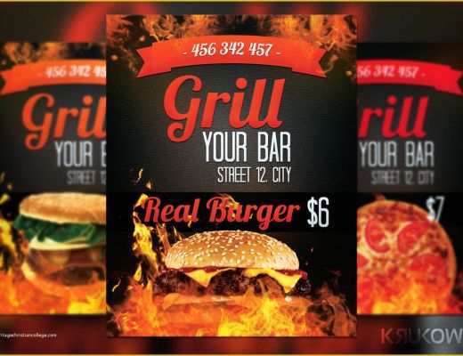 Bar Flyer Templates Free Of Grill Bar Flyer Flyer Templates On Creative Market