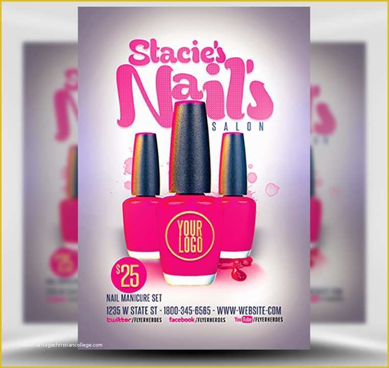 Bar Flyer Templates Free Of Nail Bar Flyer Template Flyerheroes