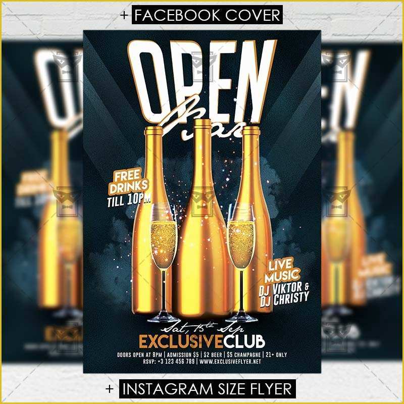 Bar Flyer Templates Free Of Open Bar – Club A5 Flyer Template Exclsiveflyer