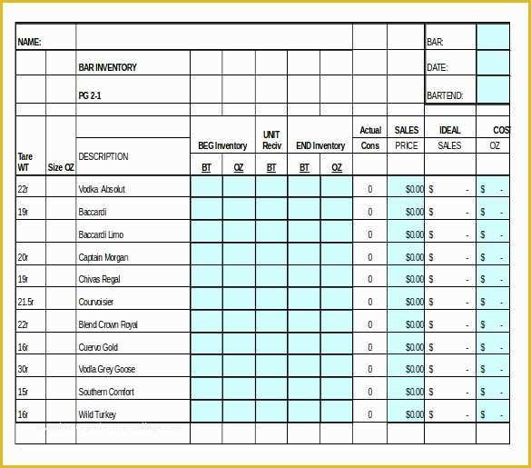 Bar Inventory Templates Free Of 15 Liquor Inventory Templates – Free Excel Pdf Documents