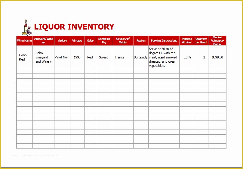 45 Bar Inventory Templates Free