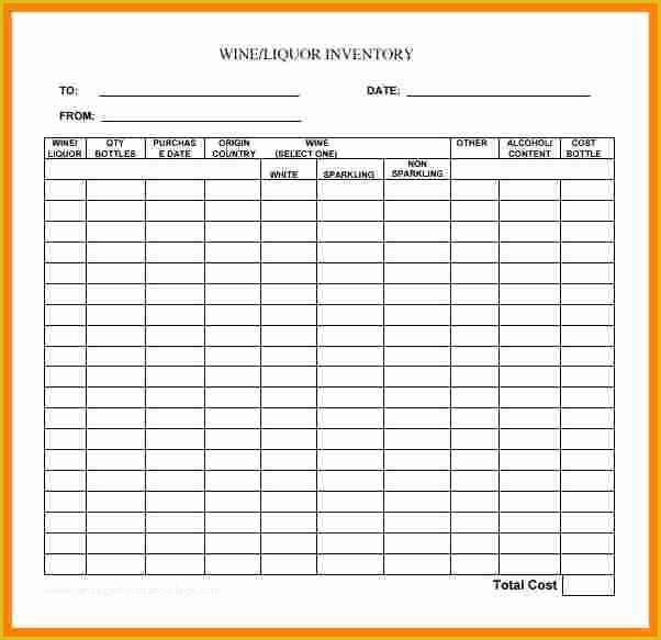 Bar Inventory Templates Free Of 7 Liquor Inventory Template