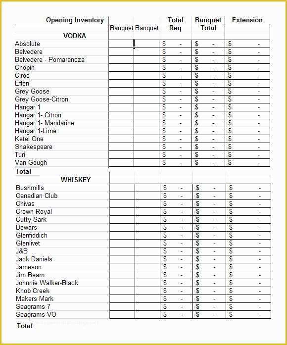 Bar Inventory Templates Free Of Sample Inventory Spreadsheet Template 8 Free Documents