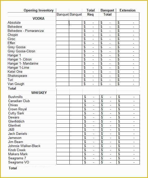 Bar Inventory Templates Free Of Sample Inventory Spreadsheet Template 8 Free Documents