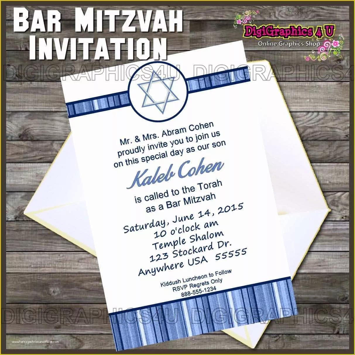Bar Mitzvah Invitation Templates Free Of Bar Mitzvah Invitation Printable Digital File – Kelli