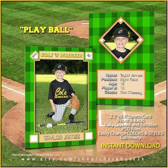 Baseball Card Template Photoshop Free Of 2017 Baseball Sports Trader Card Template for Shop Play