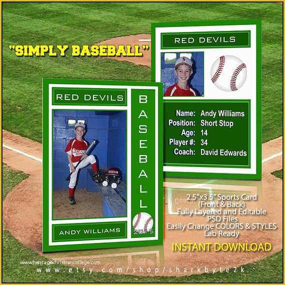 Baseball Card Template Photoshop Free Of 2019 Baseball Sports Trader Card Template for Shop