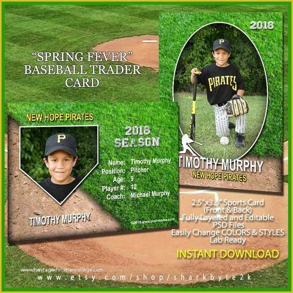 Baseball Card Template Photoshop Free Of Baseball Sports Trader Card Template for Shop Spring