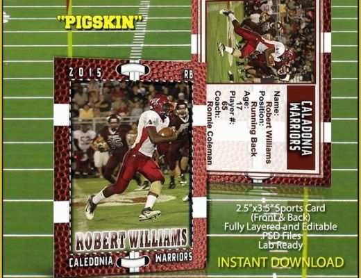 Baseball Card Template Photoshop Free Of Football Sports Trader Card Template for Shop by