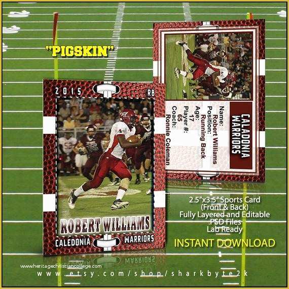 Baseball Card Template Photoshop Free Of Football Sports Trader Card Template for Shop by