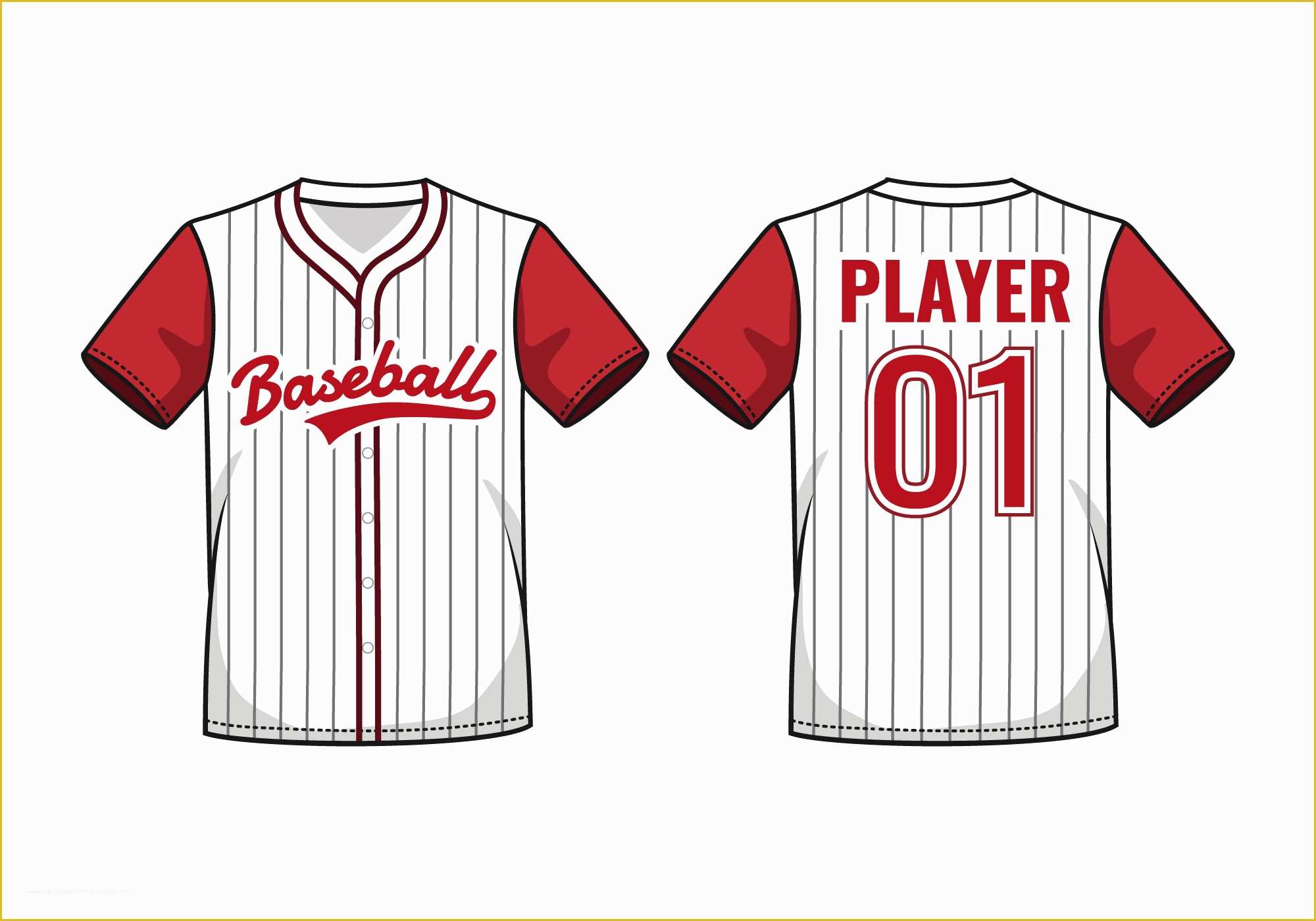 Baseball Jersey Vector Template Free Of Pinstripe Baseball Jersey Mockup Download Free Vector