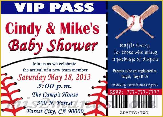Baseball Ticket Invitation Template Free Of Baseball Baby Shower Invitation Printable Ticket Diy