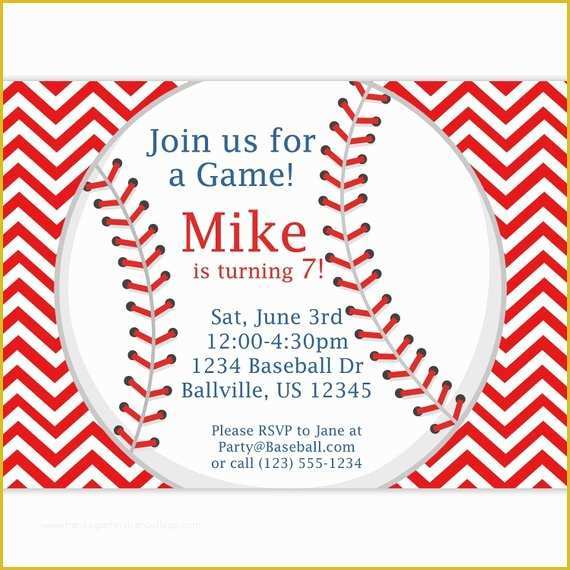 Baseball Ticket Invitation Template Free Of Baseball Invitation Red Stripe Chevron Baseball Ball