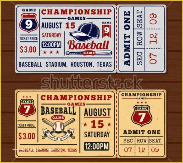 Baseball Ticket Template Free Download Of 13 Vintage Ticket Designs & Templates Psd Ai Indesign