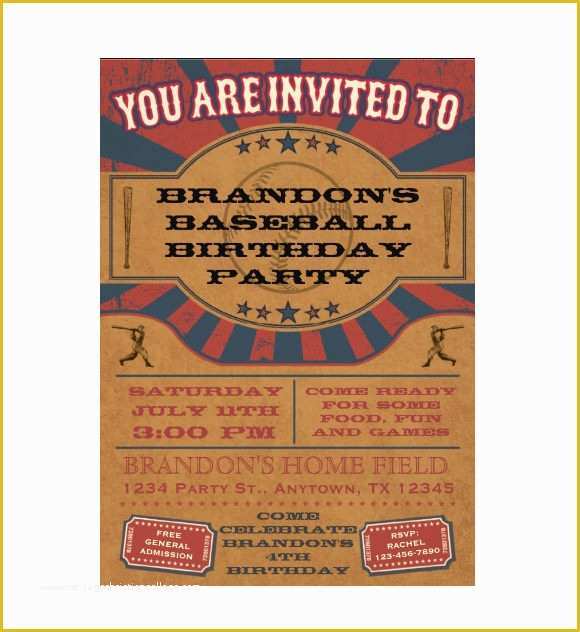 Baseball Ticket Template Free Download Of 18 Sample Ticket Invitations Psd Ai Word