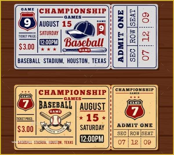 Baseball Ticket Template Free Download Of 70 Ticket Templates