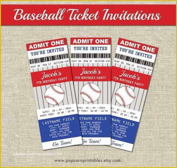 Baseball Ticket Template Free Download Of Baseball Ticket Invitations Printables Editable Text Pdf