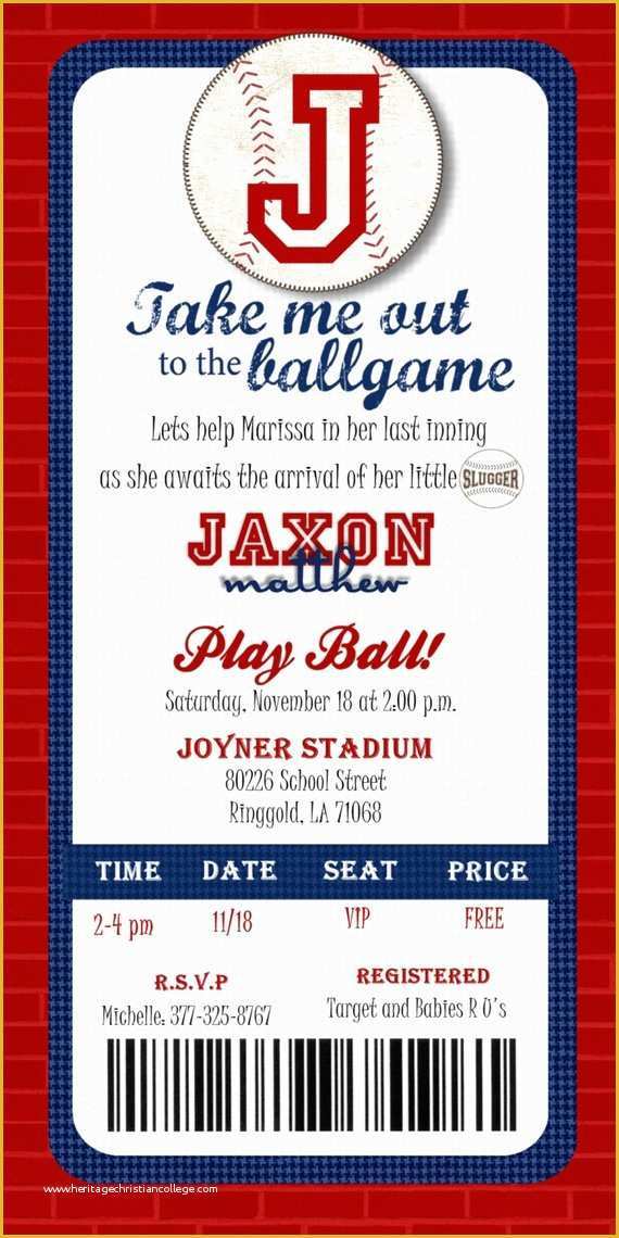 Baseball Ticket Template Free Download Of Custom Printable Baseball Ticket Invitation by Joyinvitations