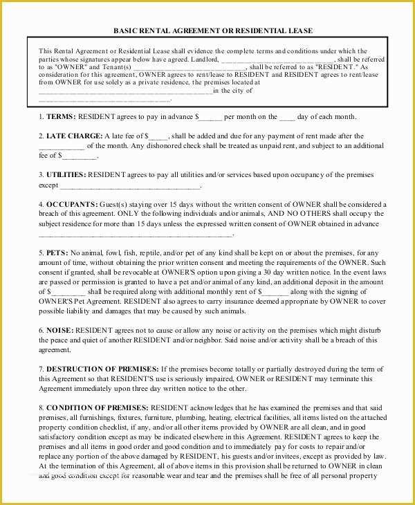 Basic Commercial Lease Agreement Template Free Of 42 Simple Rental Agreement Templates Pdf Word