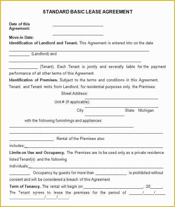 Basic Commercial Lease Agreement Template Free Of Basic Lease Agreement Template Free Templates Resume